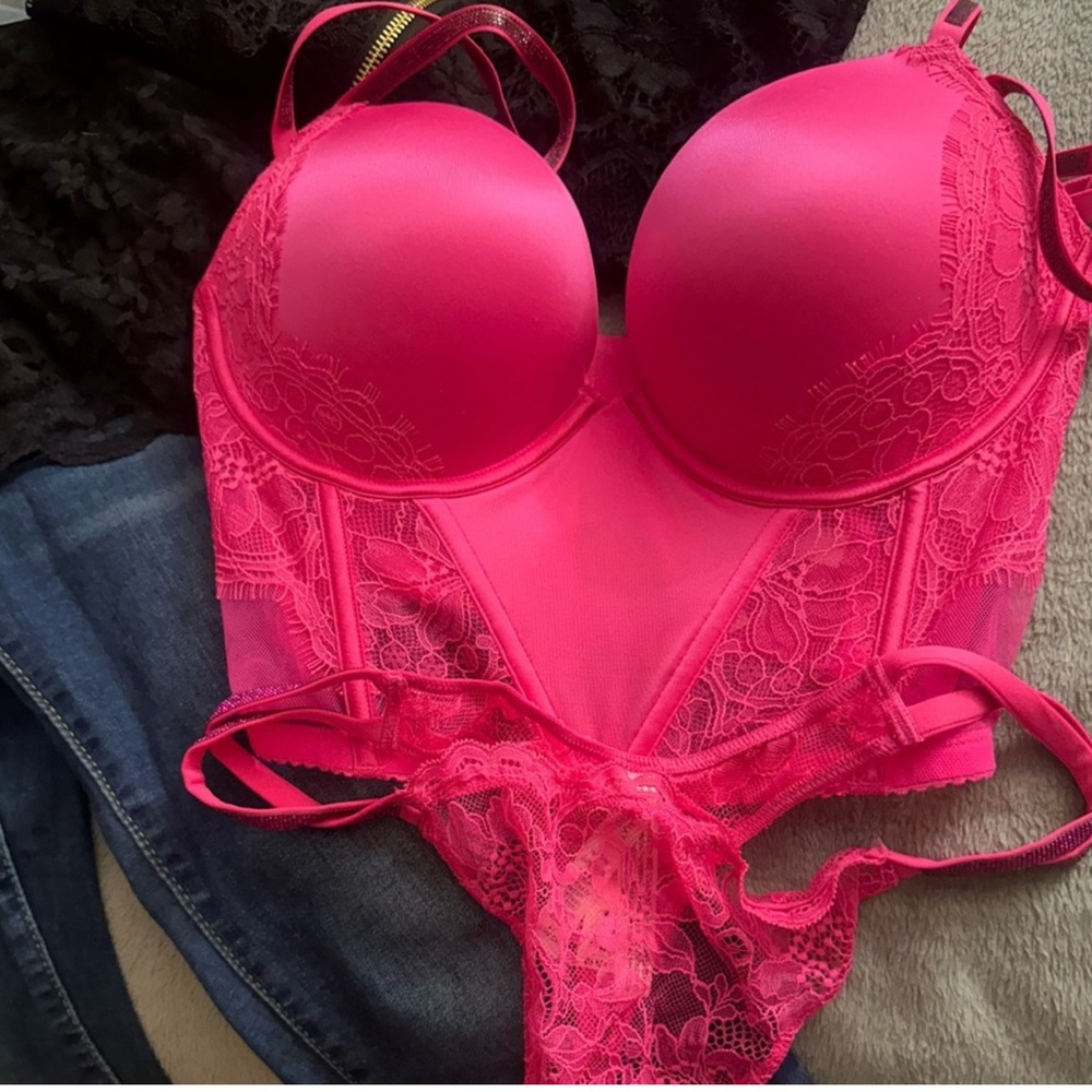 Victoria's Secret Hot Pink Lace Shapewear